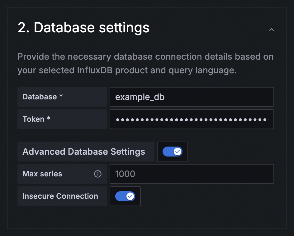 Query InfluxDB using SQL without TLS/SSL